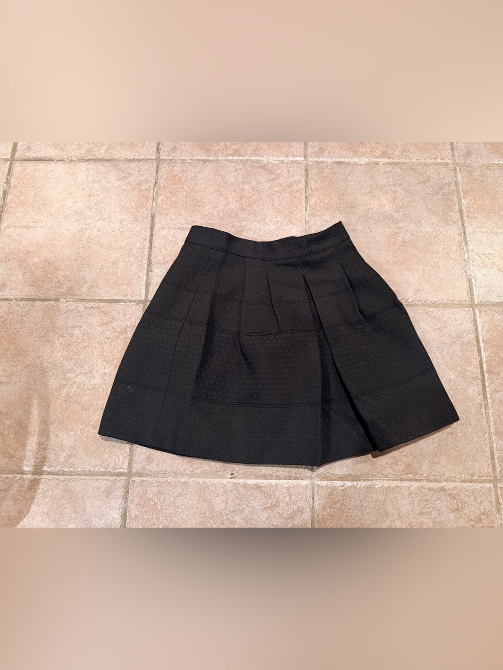 H&M Black Textured Circle Skirt